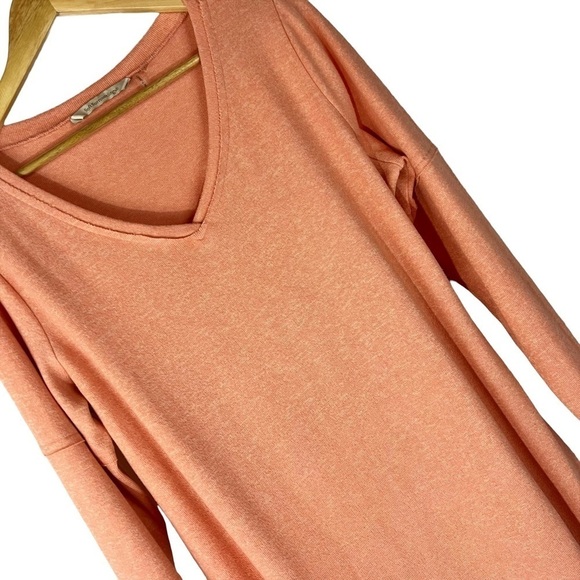 Soft Surroundings Orange V-Neck Side Slit Tunic Top - Picture 6 of 6